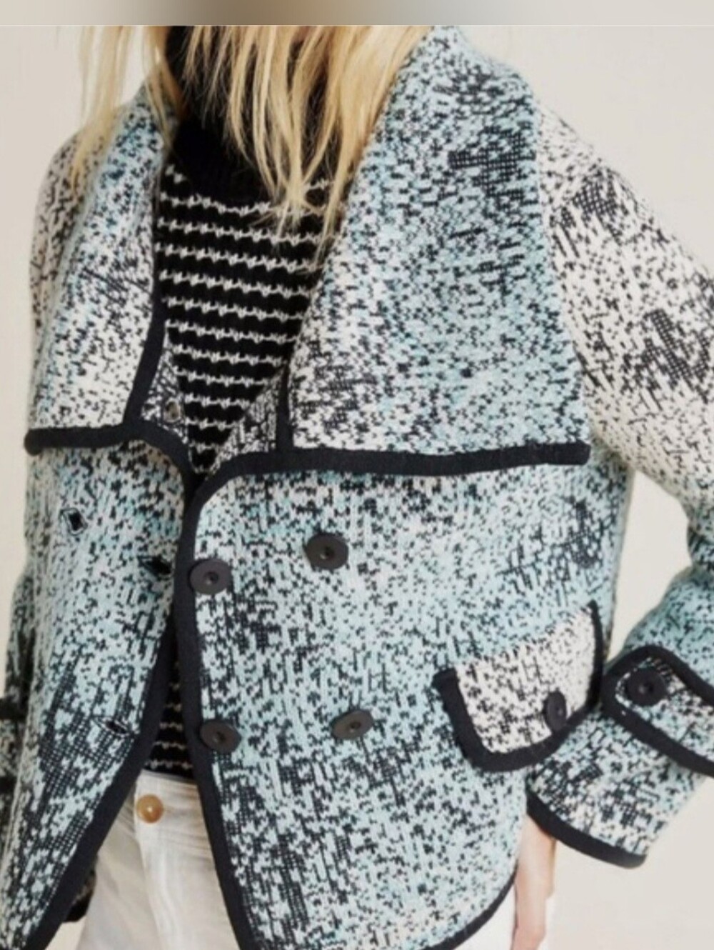 NWT Anthropologie Aldomartins Rocio Knit Sweater Jacket Green Sz XS Z231-9. Cond